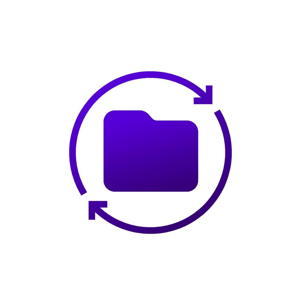 data recovery icon with the folder vector