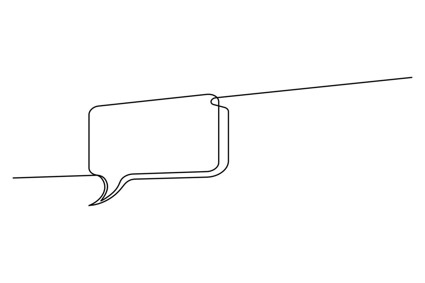 Speech bubble continuous one line art drawing minimalist message dialogue speech bubble illustration. vector