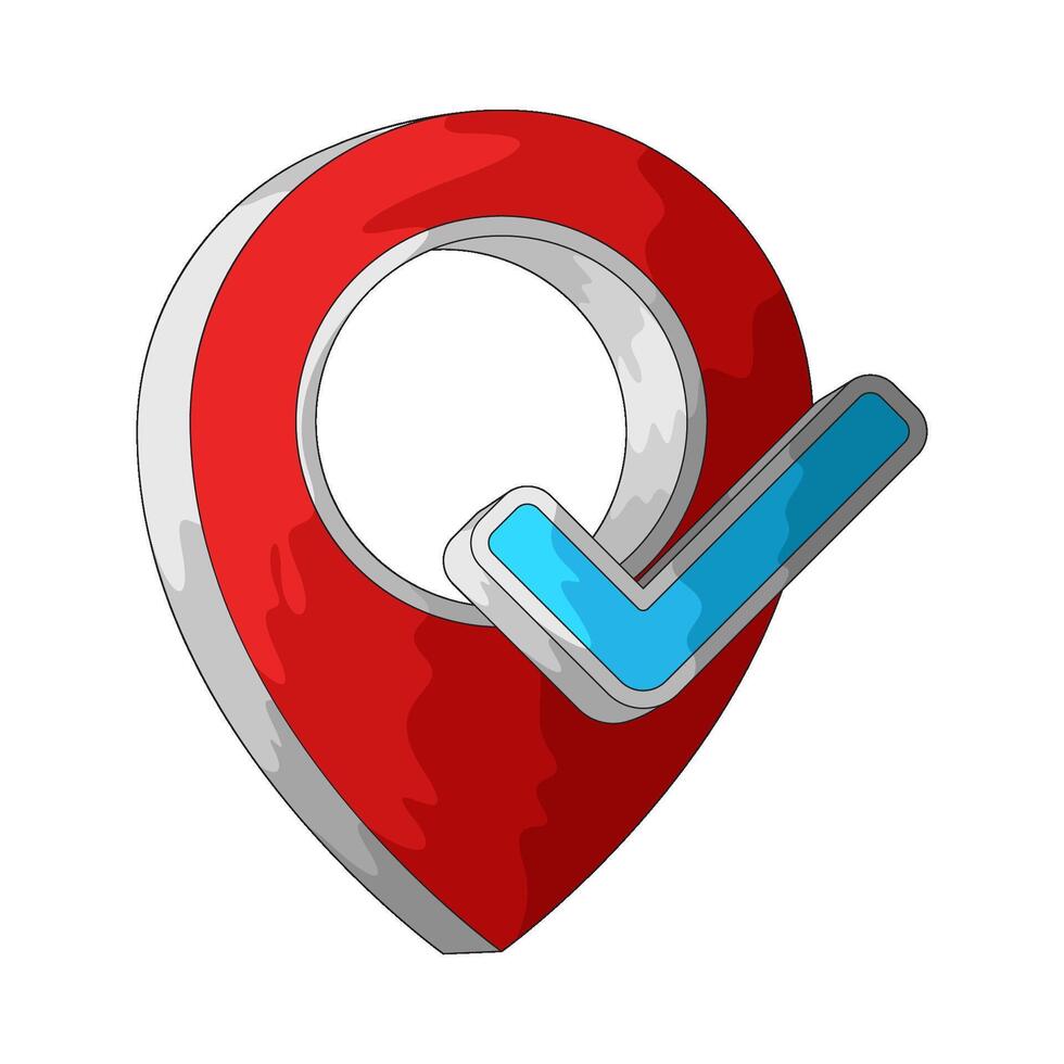 Map Pointer with Check Mark vector