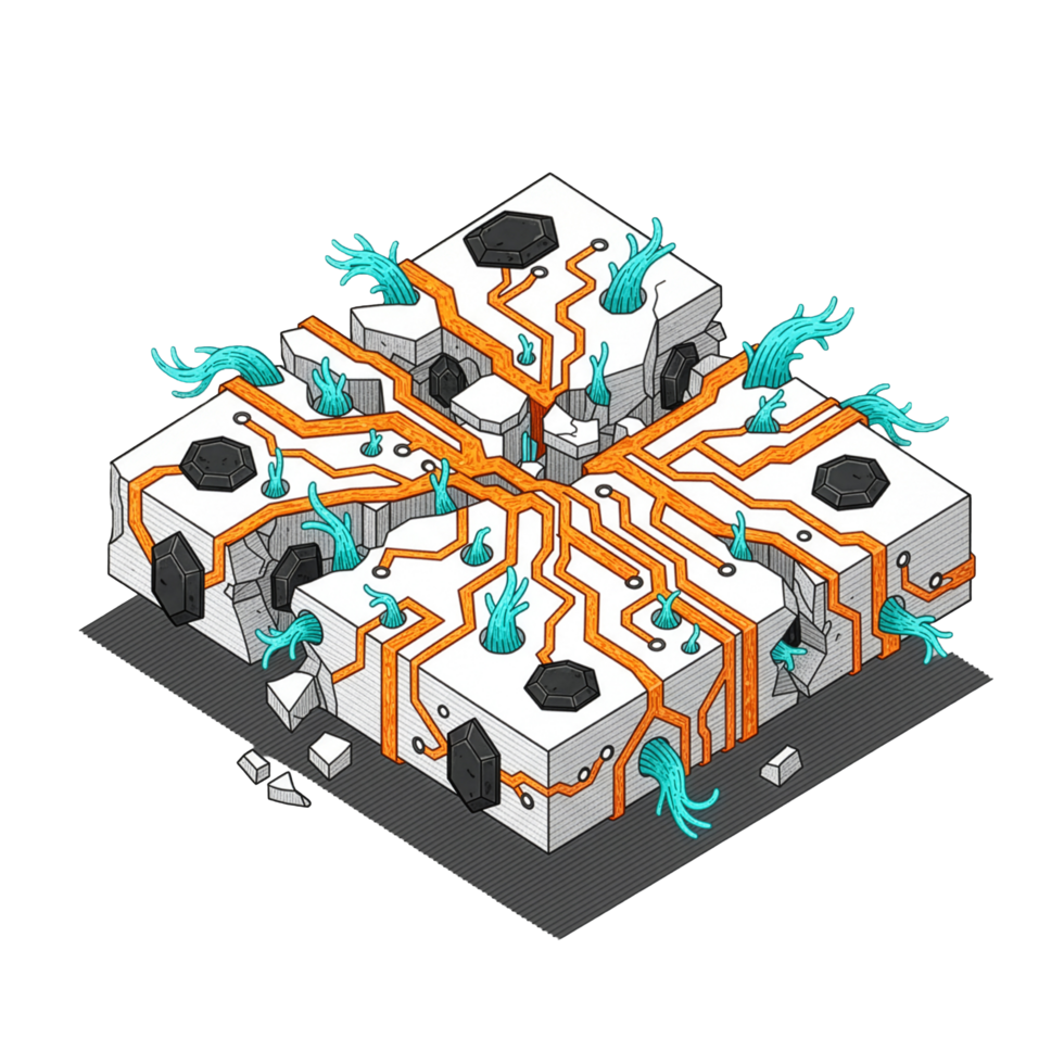 isometrisk tech kub begrepp exploderande med vibrerande energi och trogen design, en visuell liknelse för innovation, anslutning och teknologisk befordran png