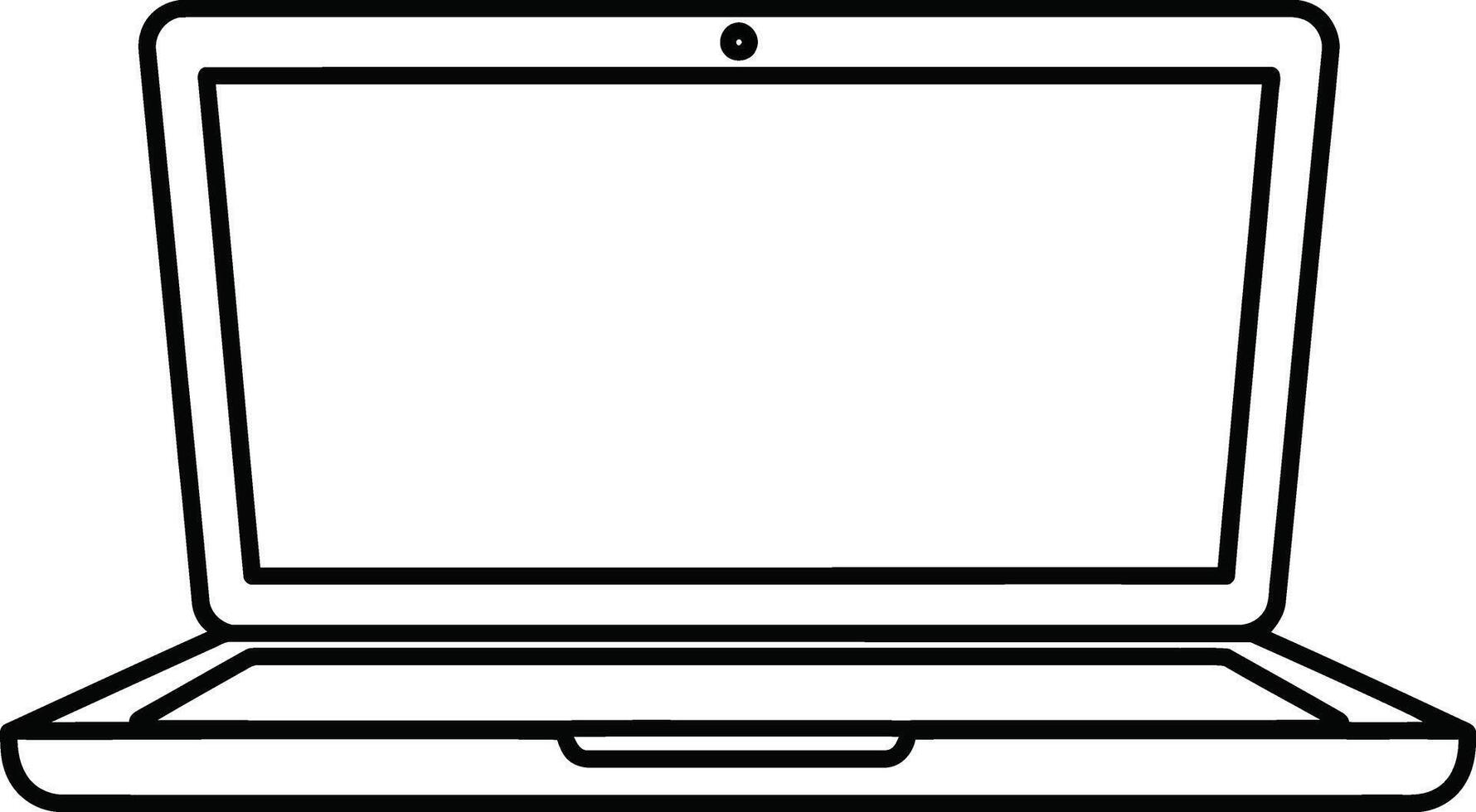 A laptop computer is a portable device for work, education, and entertainment with a screen and keyboard. vector