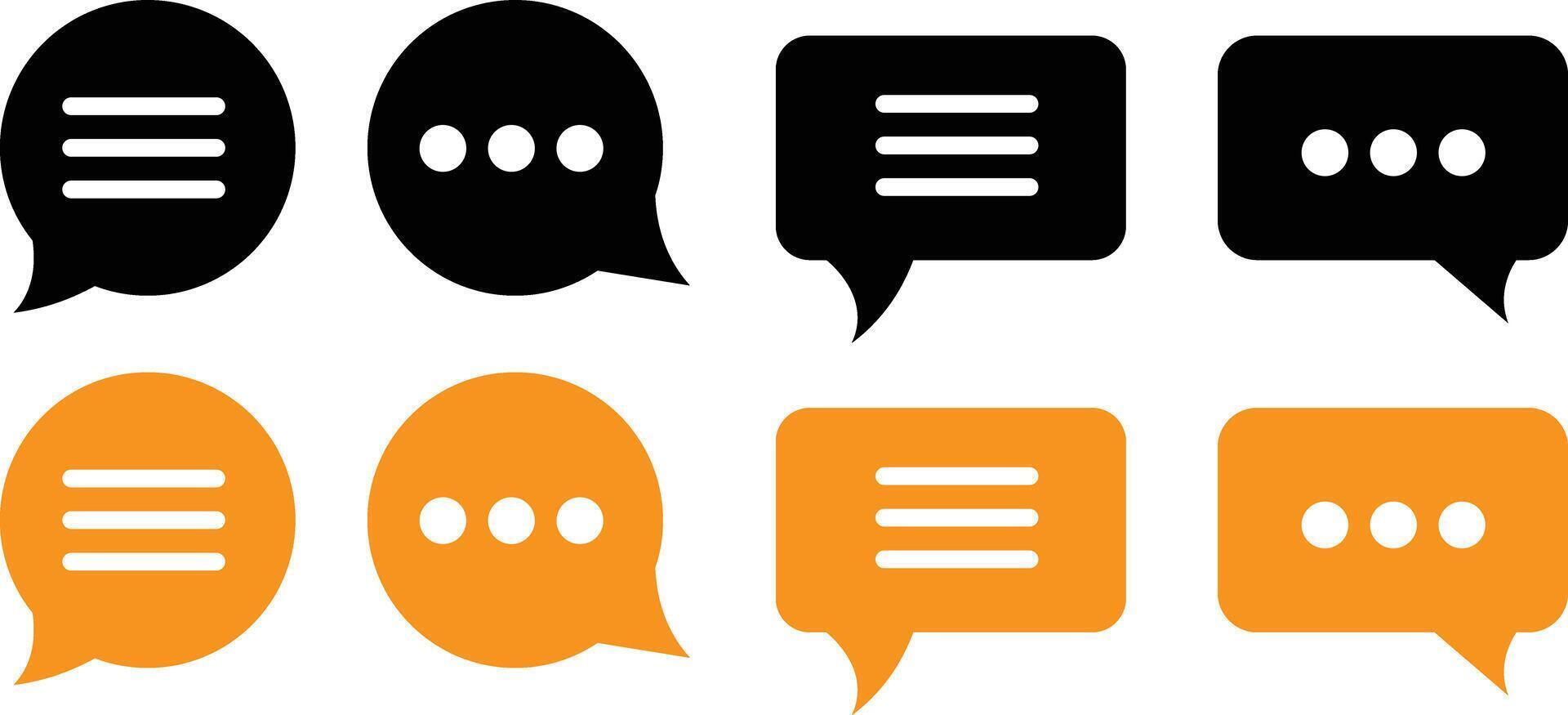 Set of Chat Message Bubbles Icon. Communication icons. Hamburger web. List menu sign. App burgers icons. three horizontal bars vector