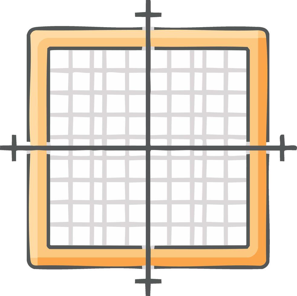 Hand drawn Cartesian coordinate system graph with grid and axes vector