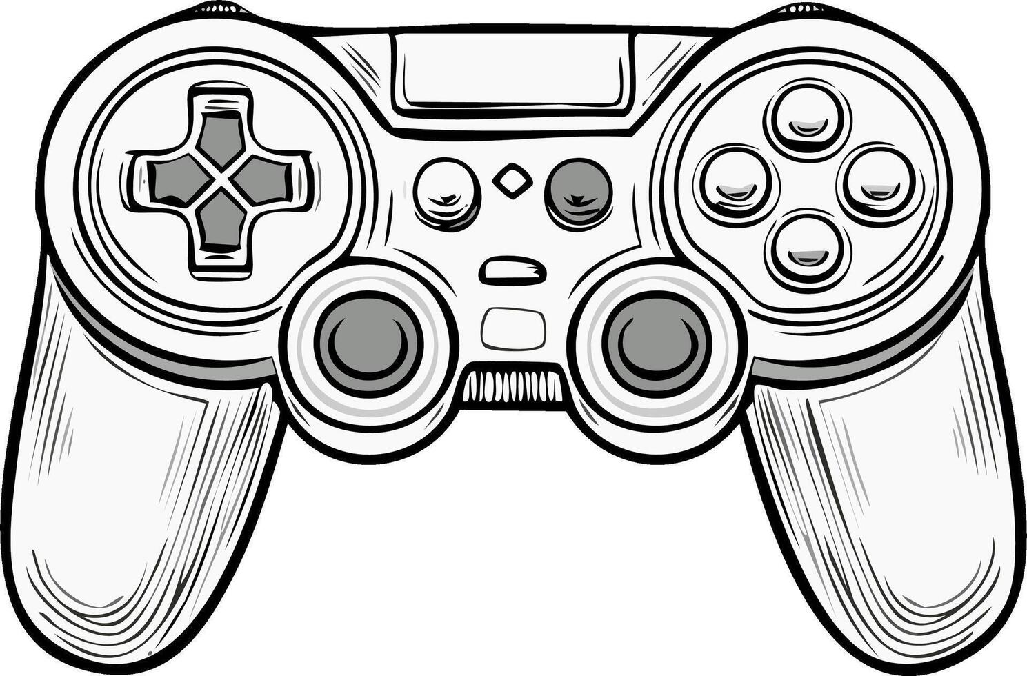 Modern Game Console Controller Illustration in Sketch Style for Entertainment vector