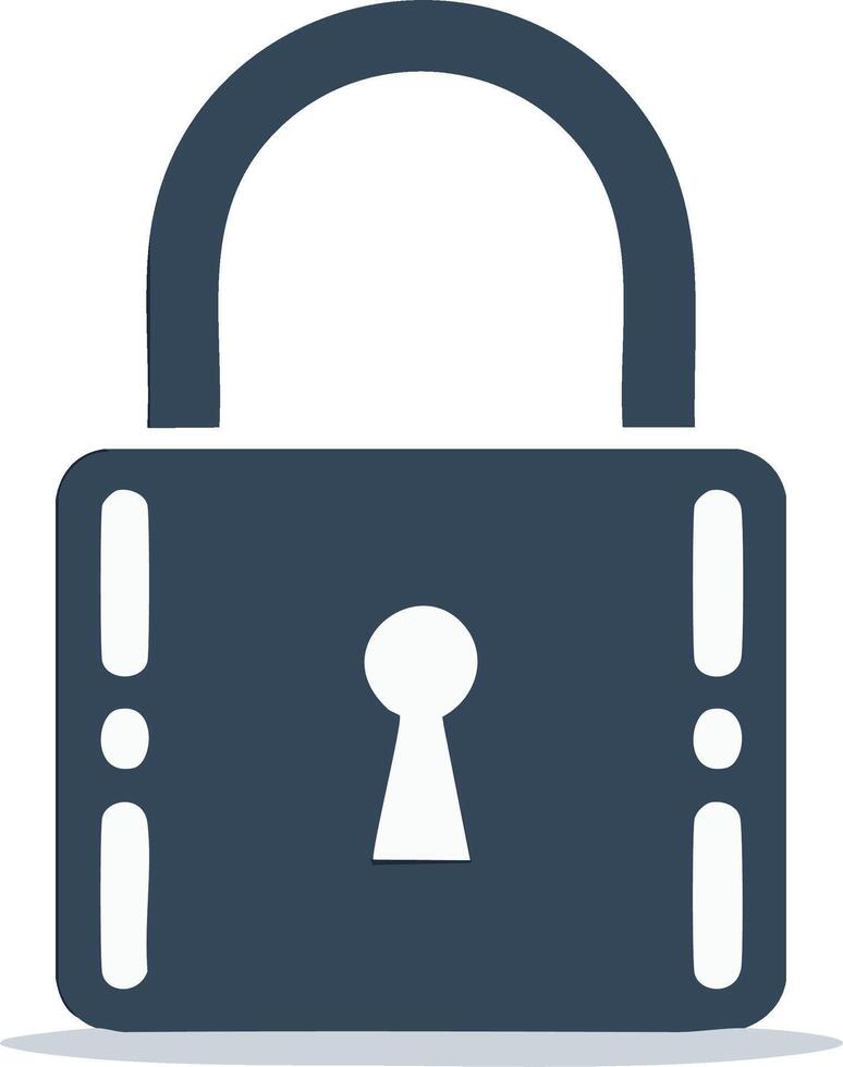 Blue Padlock with Keyhole Symbolizing Privacy Security and Encryption of Information vector