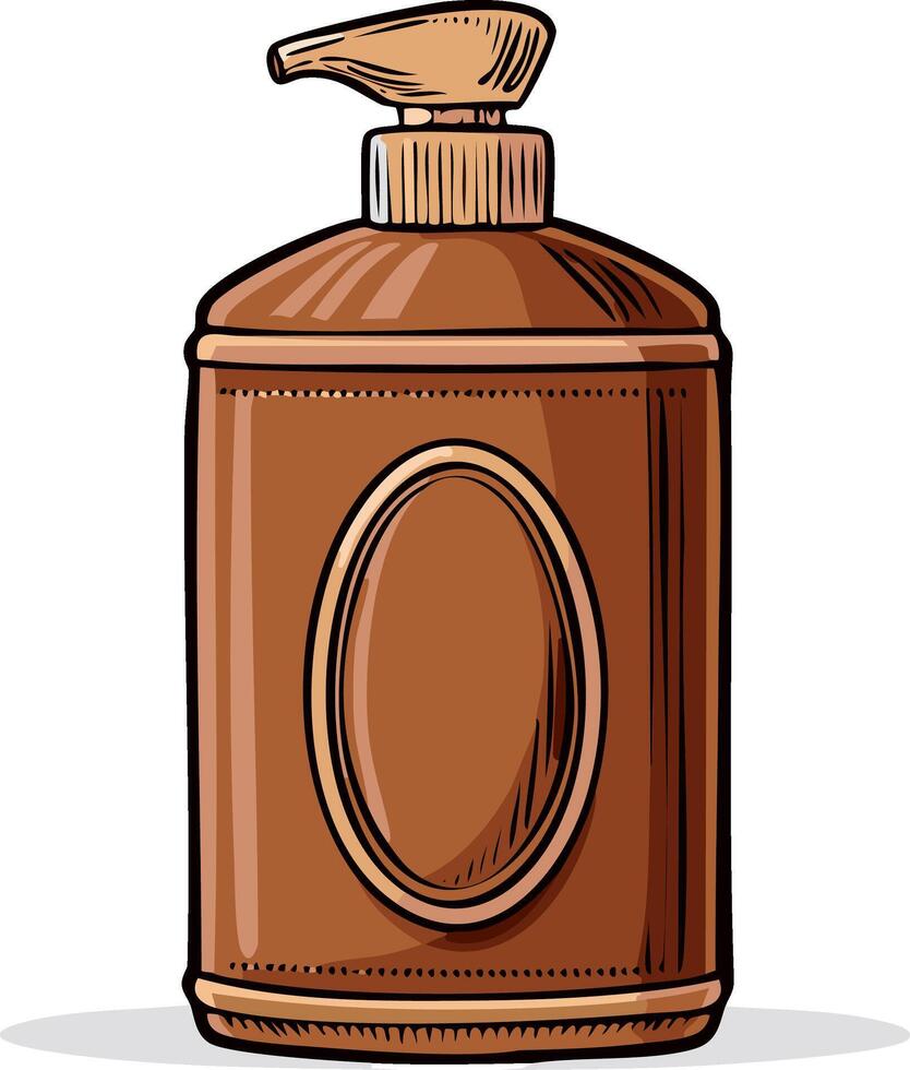 A bottle of soap with a handle and a lid vector