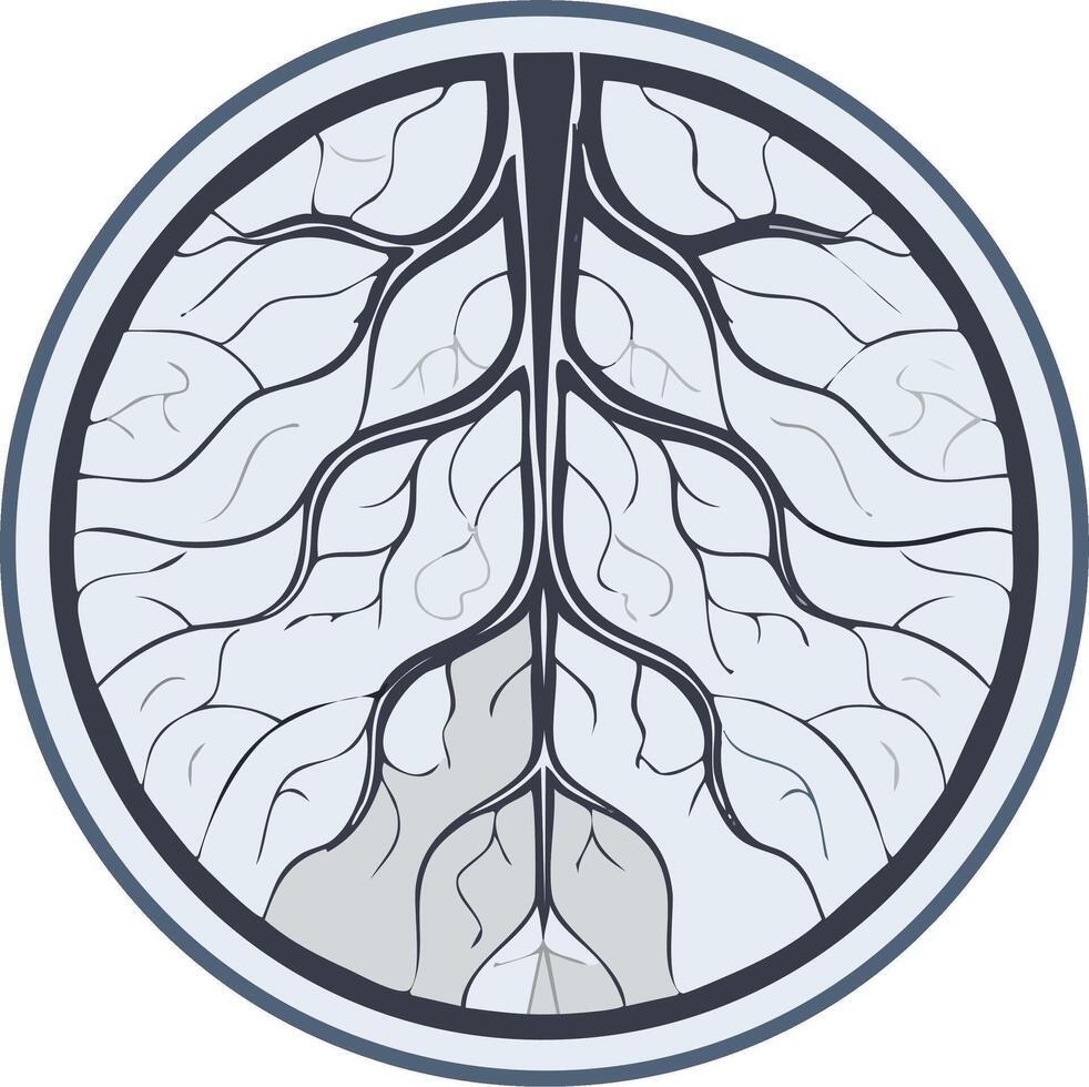 Abstract Circular Root System with Branching Veins and Textured Gradient Fill vector
