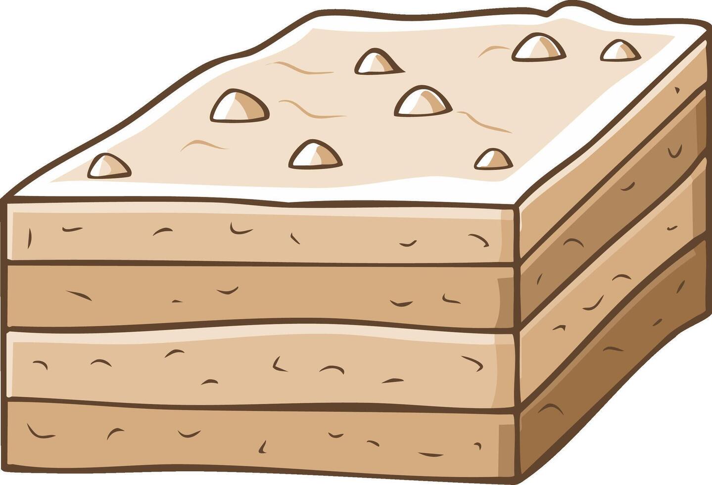 Geological cross-section of earth layers and soil strata in a cartoon style vector