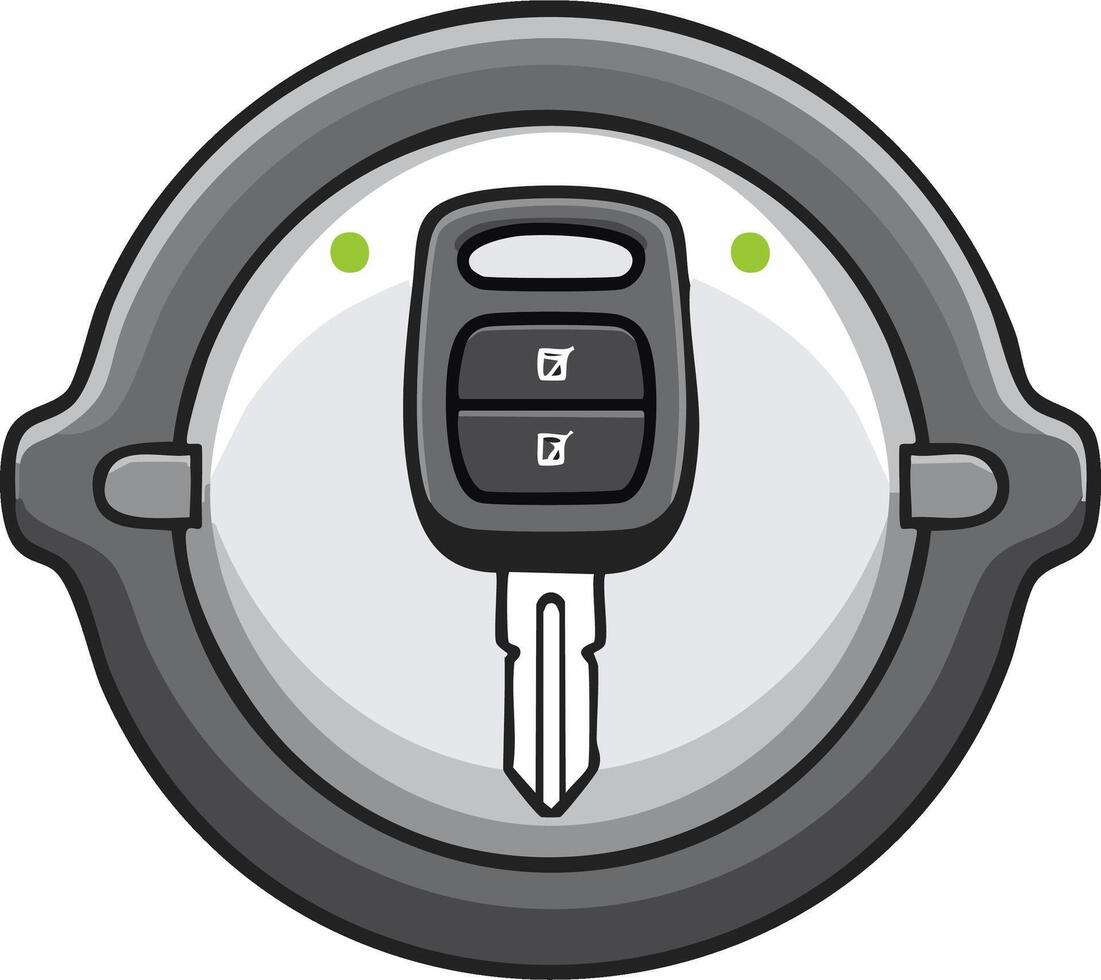 Car key with remote control and status indicator lights illustration vector