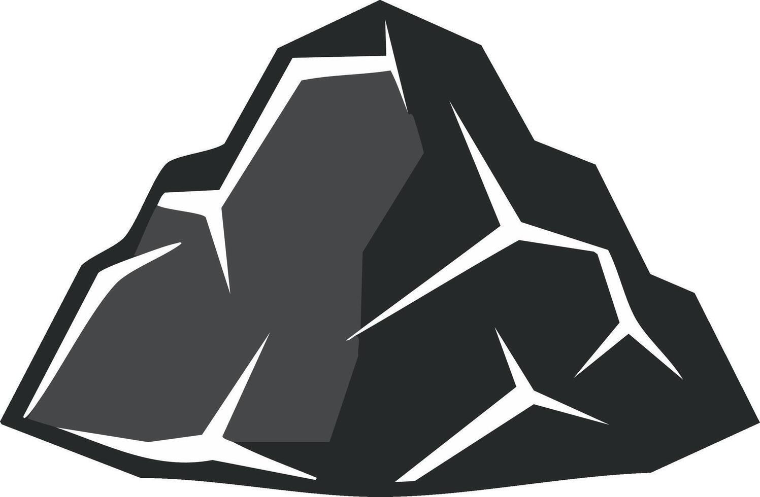 Abstract illustration of a mountain peak with cracks and a stylized geometric design vector