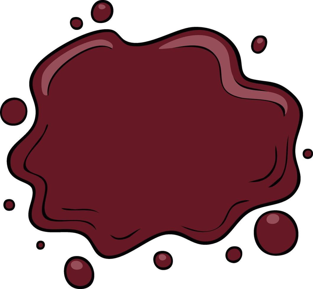 Abstract Maroon Blob with Liquid Droplets Graphic Design Element Isolated Illustration vector