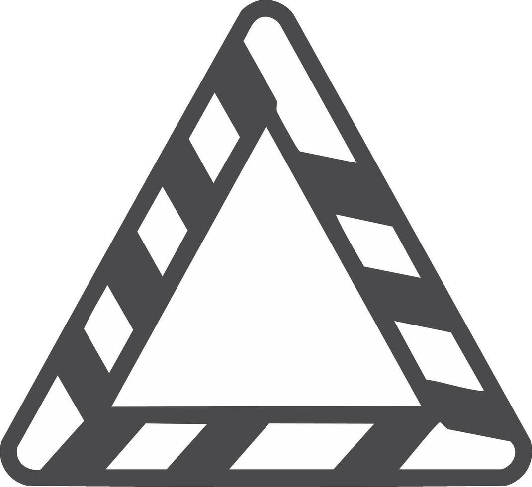 Warning sign with a triangle shape and diagonal stripes vector