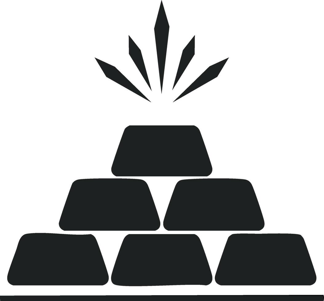 Stack of Gold Bars with Sparkles vector