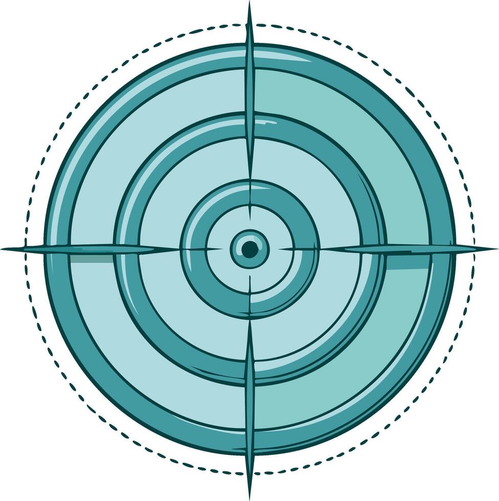 Stylized circular shooting target with crosshairs and bullseye for goal setting and accuracy vector