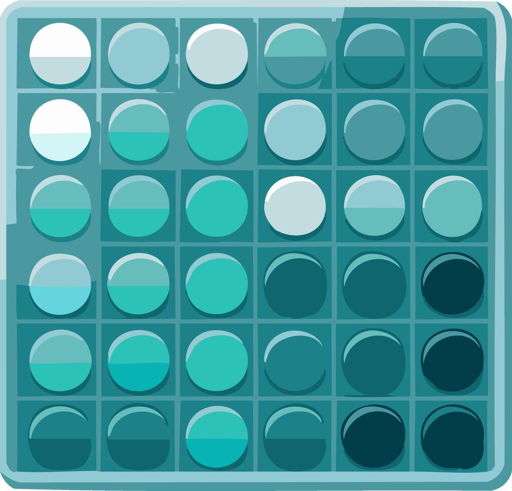 Pop bubble toy inspired geometric pattern with teal and blue gradient circles vector