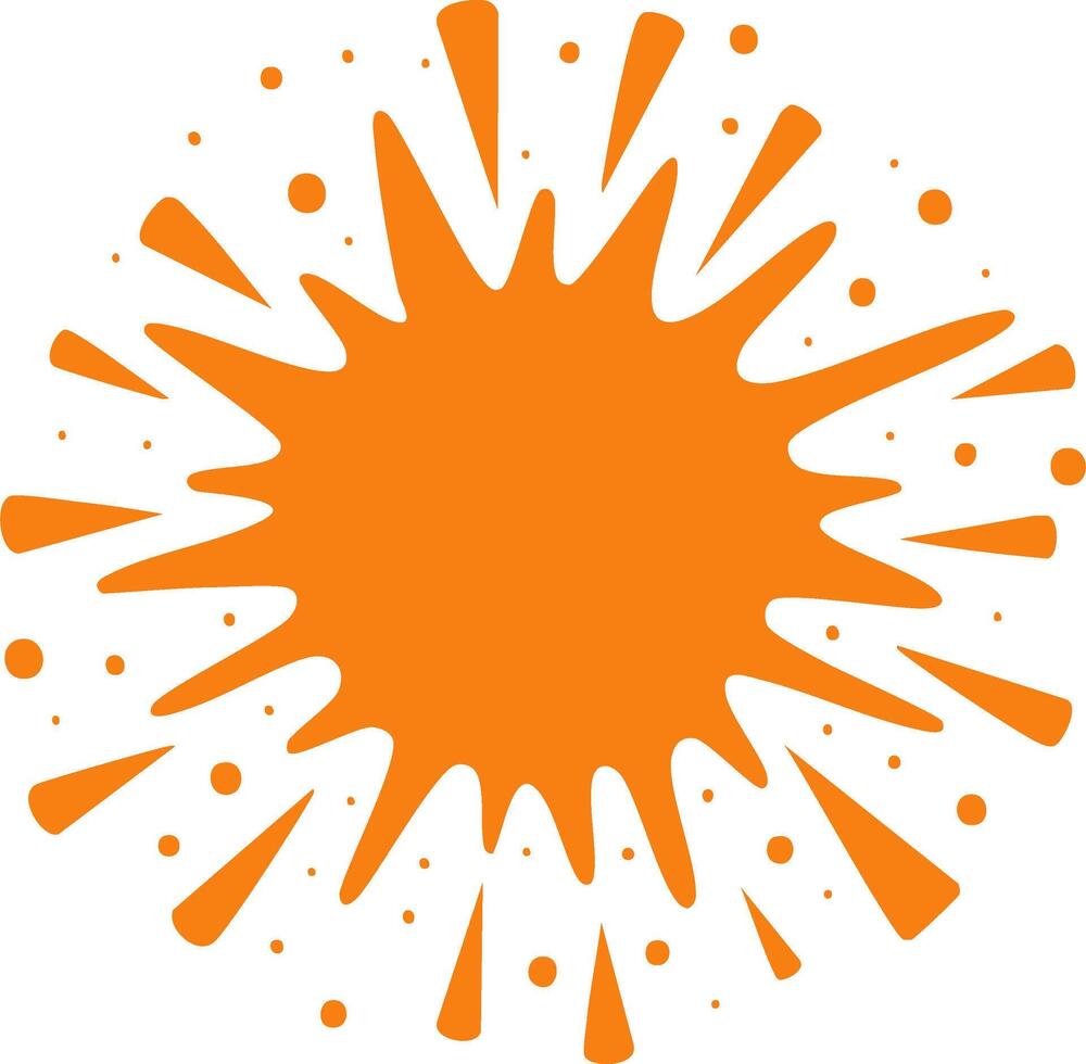Vibrant orange splatter burst with expressive splashes a dynamic abstract graphic design element vector