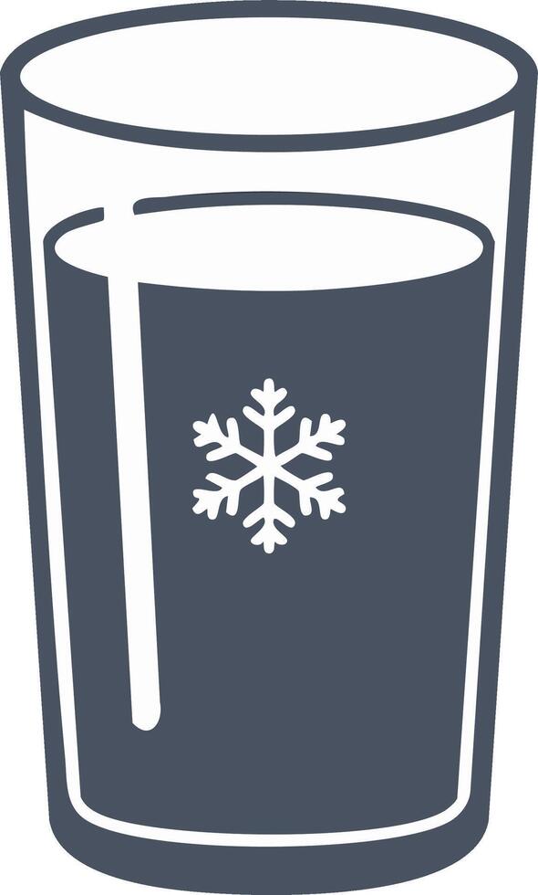 Glass of cold water with snowflake symbol inside a simple illustration vector