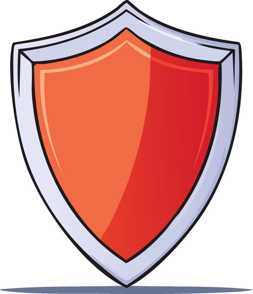 Stylized red security shield icon for digital data safety and robust protection vector