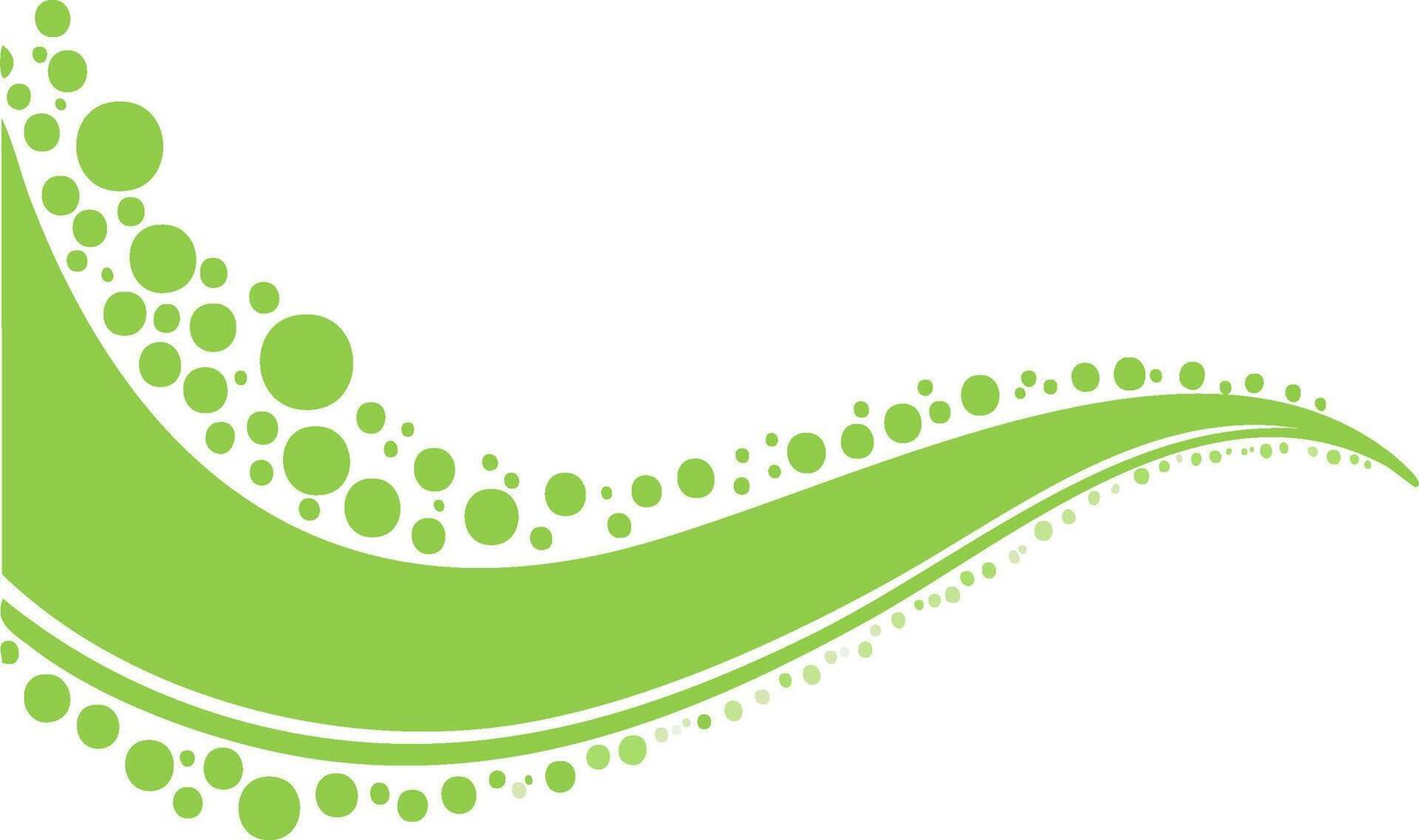 Abstract green curve with dots design element vector