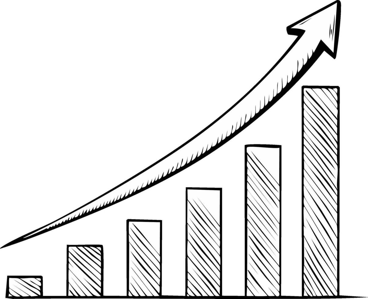 un grafico gráfico con un flecha yendo arriba vector