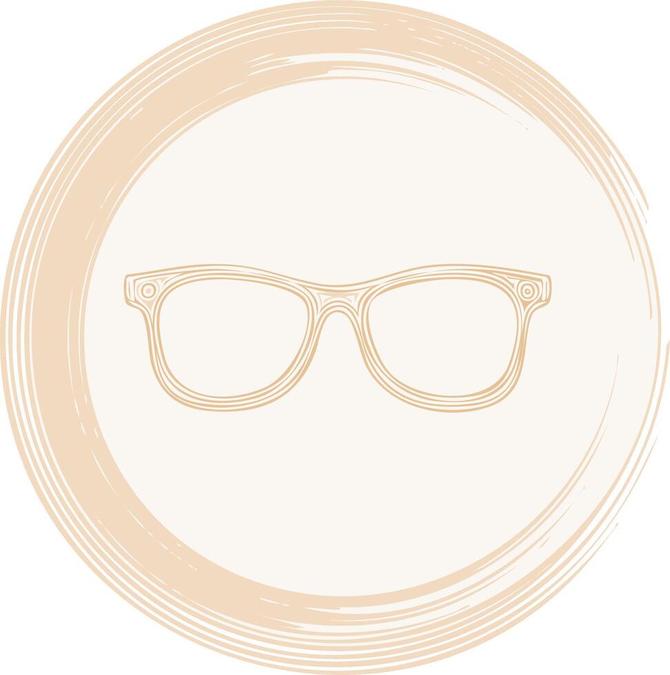 Stylized Eyeglasses Graphic with Textured Circle Frame vector