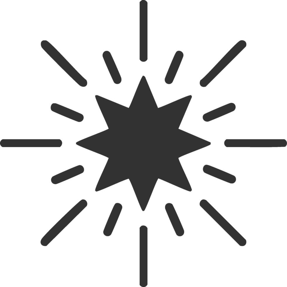 Abstract Starburst Icon with Rays Symbolizing Energy Burst or Explosion vector