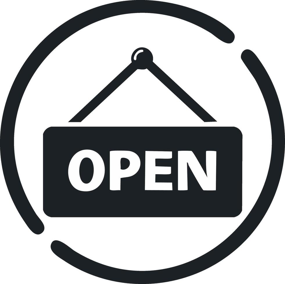 Signage with Open Text Inside a Circle vector