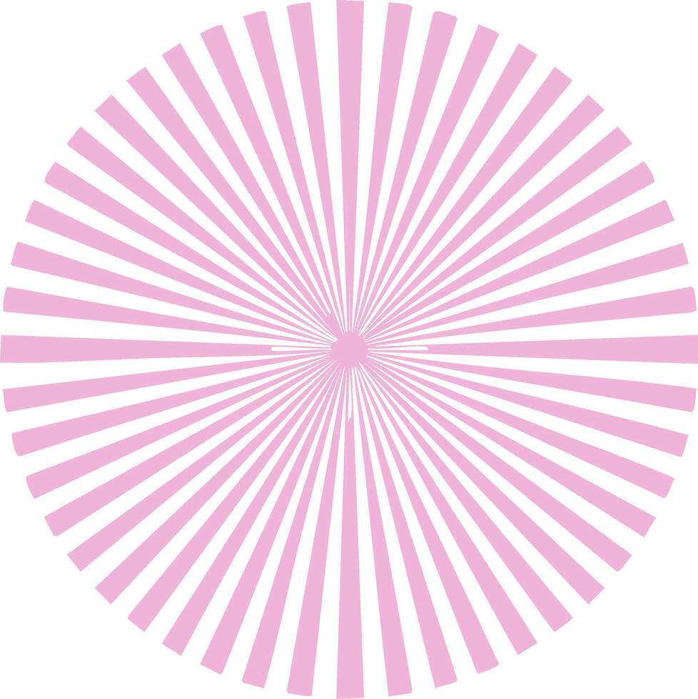 Radial Sunburst Rays Pattern in Pink and White Circular design element vector