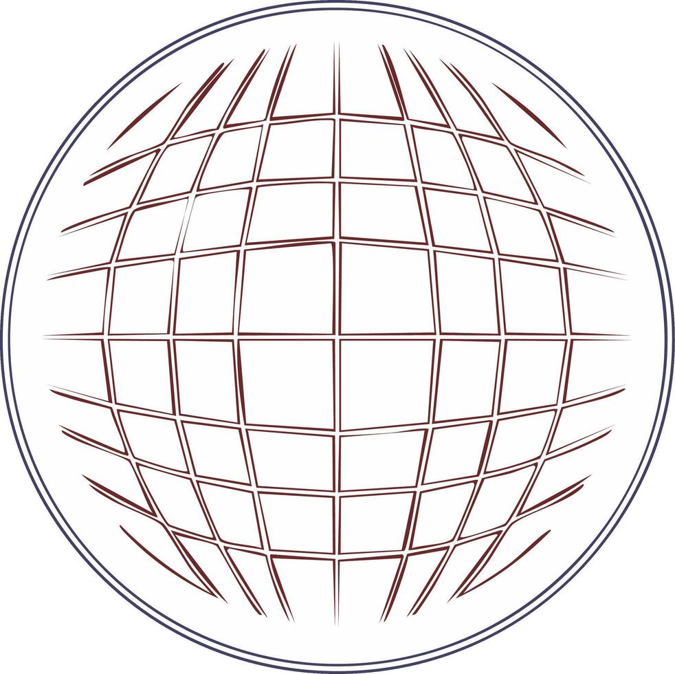 A globe with a grid on it vector