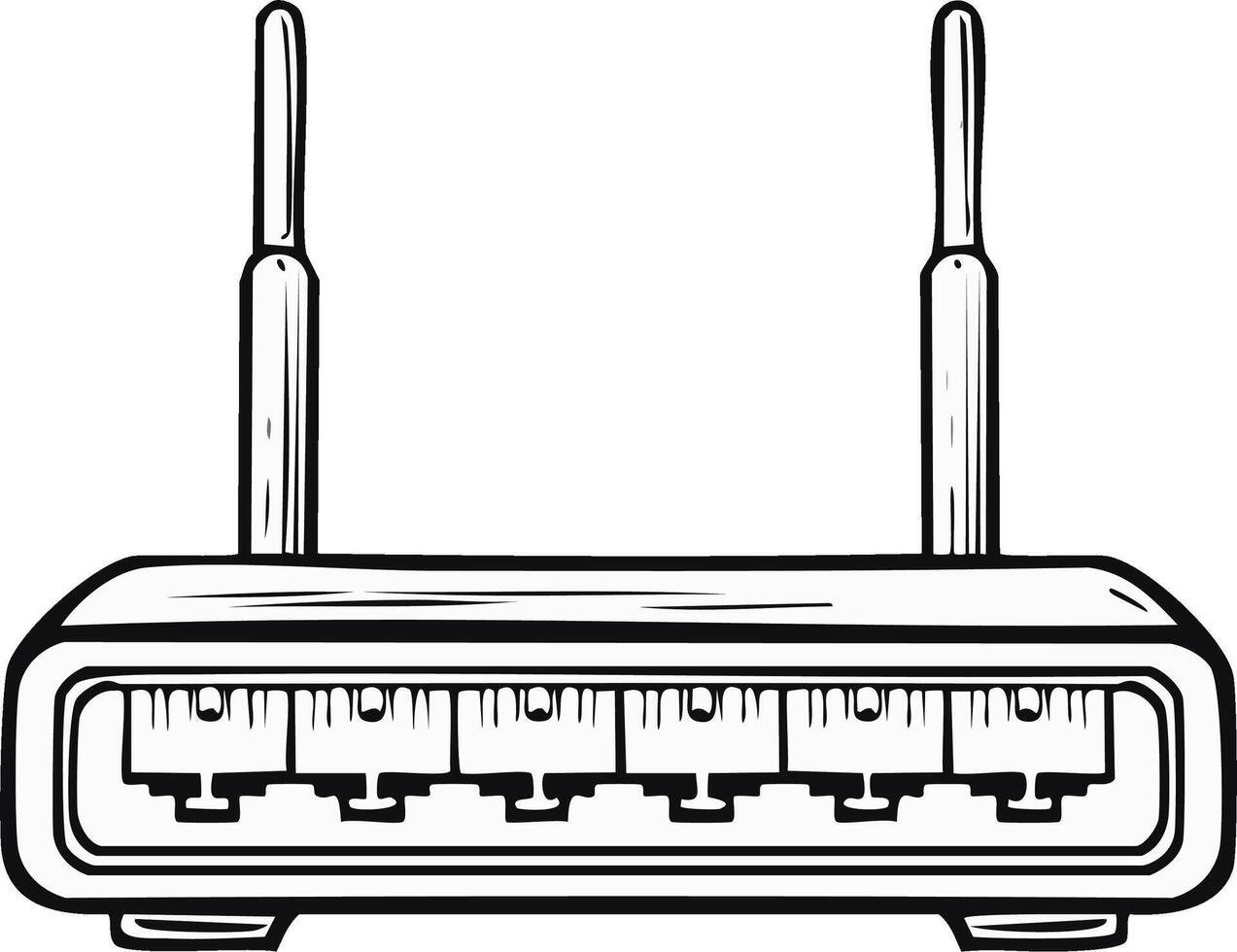 Simple Line Art Illustration of a Wireless Router for Internet Connection vector