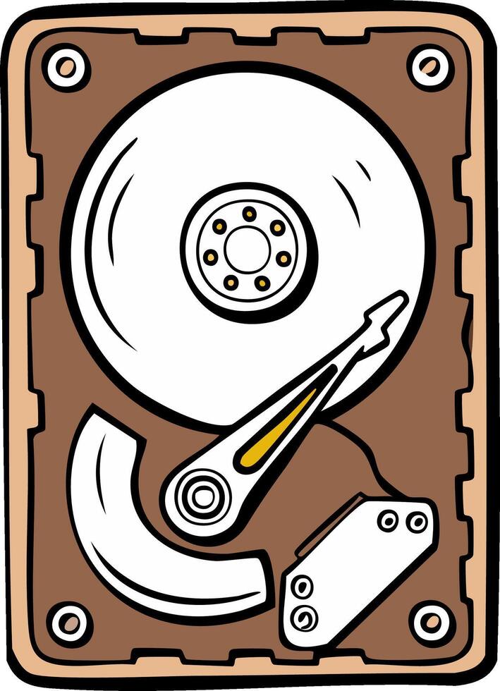 Hard Disk Drive Illustration for Data Storage Technology and Computer Components vector