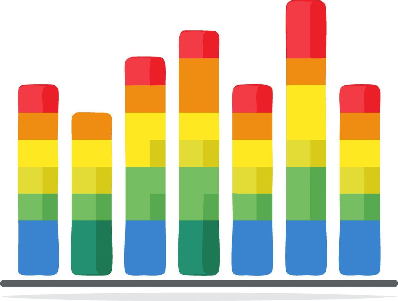 Colorful stacked bar chart for business analytics and data visualization infographic vector