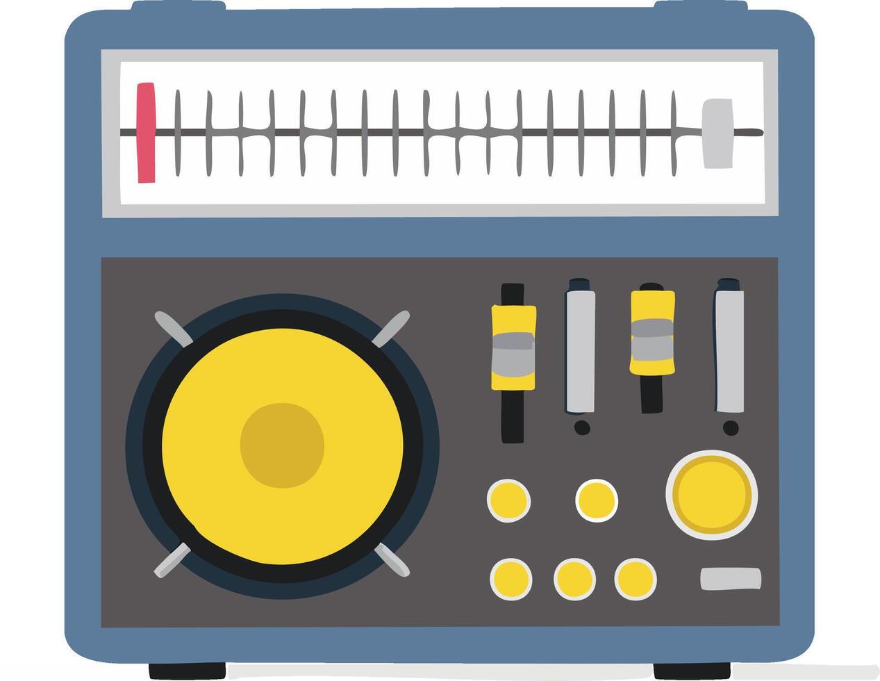 Vintage Radio Receiver with Speaker and Tuning Dial Illustration vector