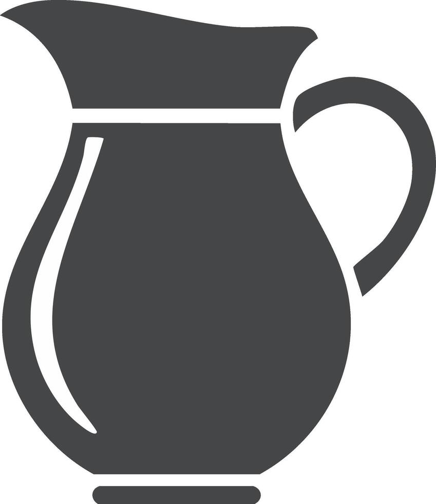 Stylized Icon of a Pitcher or Jug with Handle for Water, Milk, or Juice vector