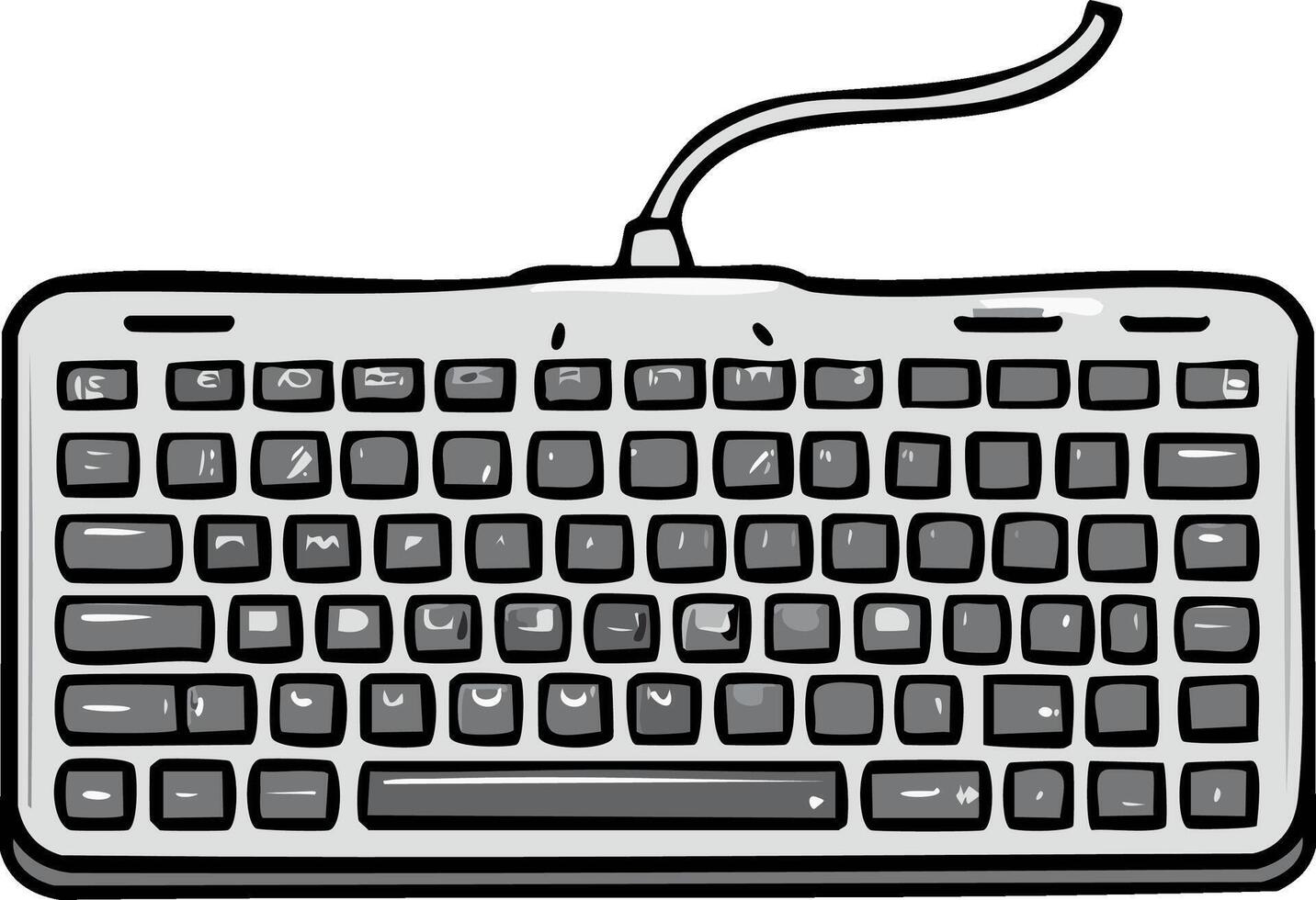 dibujos animados estilo computadora teclado gráfico para tecnología y digital conceptos vector