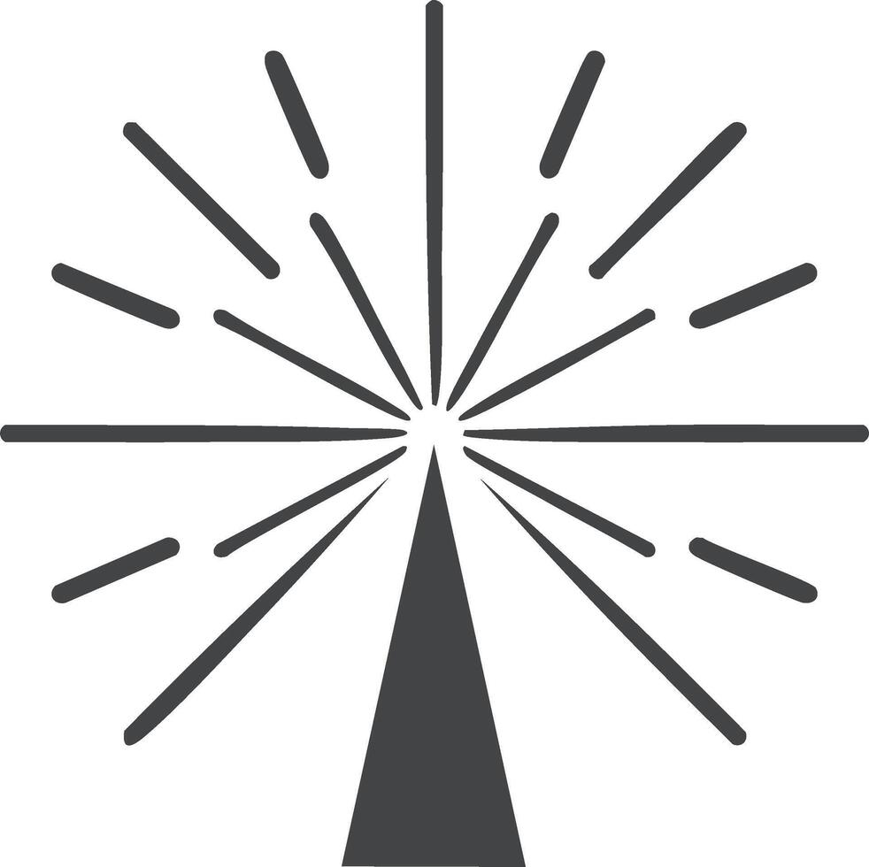Stylized radiating lines emerging from a dark triangular shape creating a burst effect vector