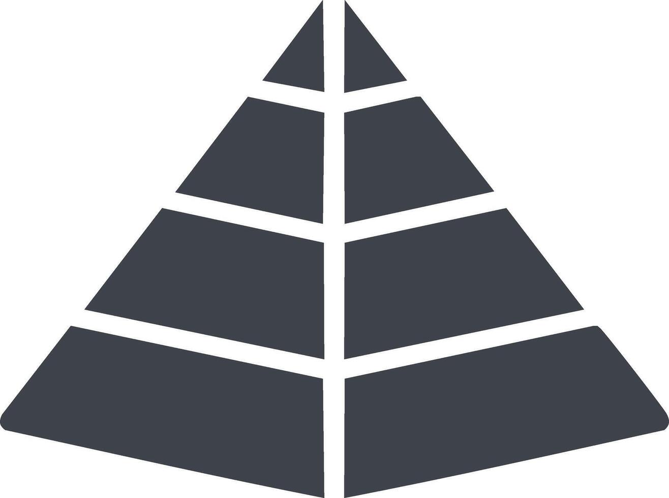 Abstract pyramid diagram with layered structure for business or organizational hierarchy vector