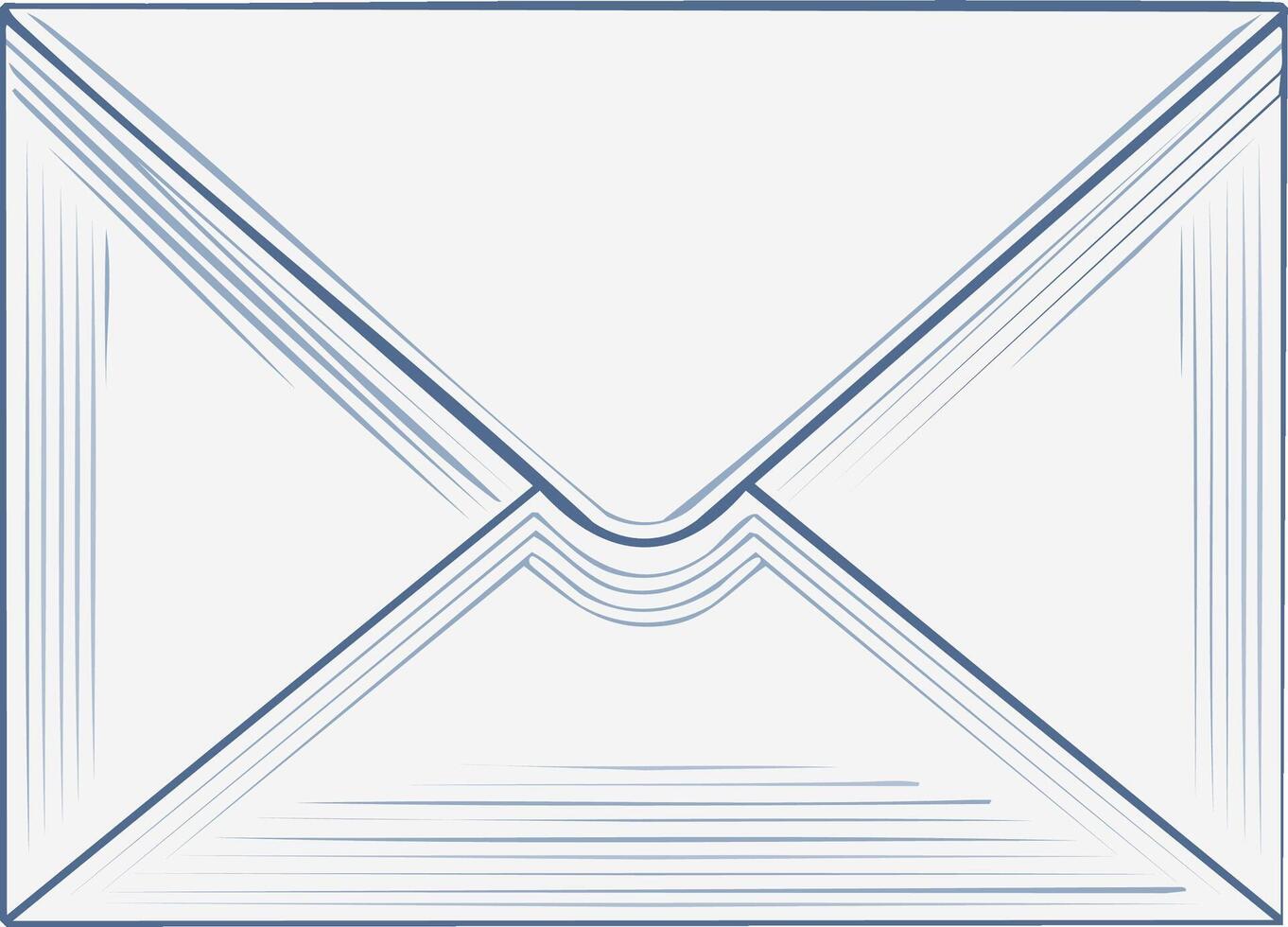 Stylized closed envelope illustration with line art details representing mail communication or a confidential message vector