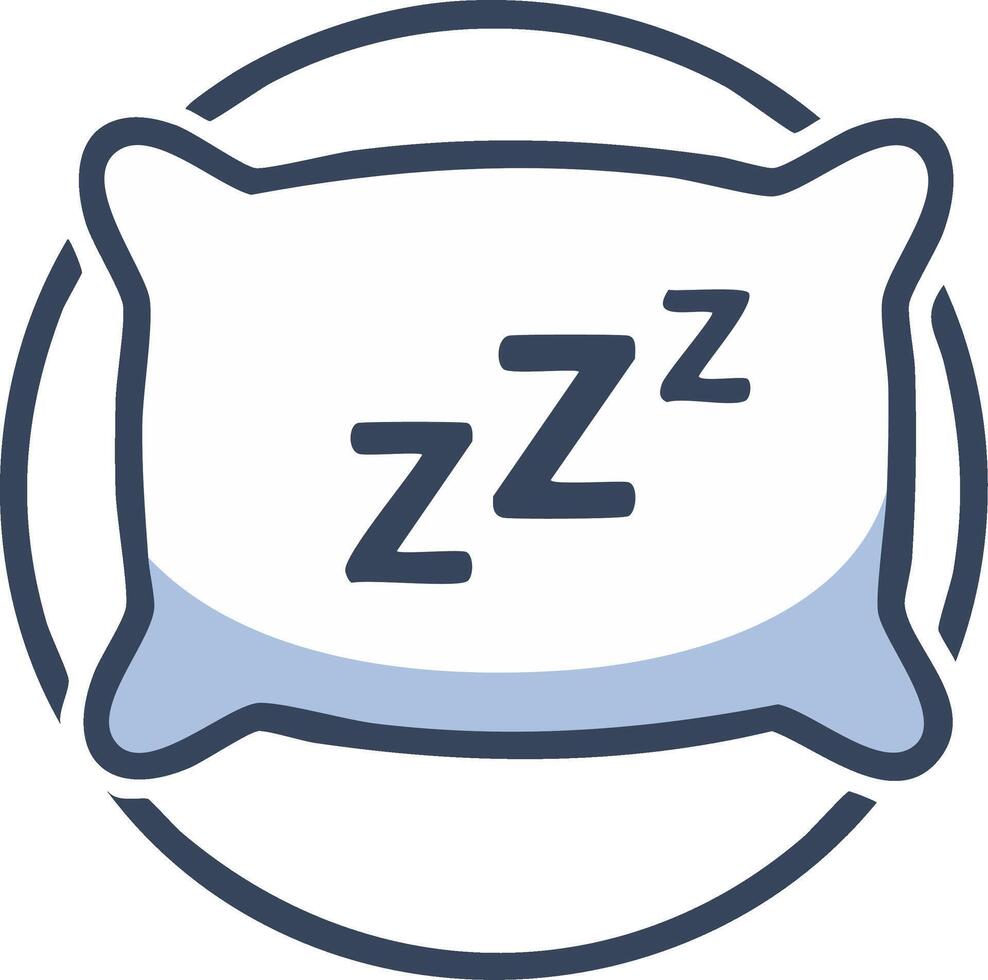Simple Pillow with Zzz symbols indicating sleep and rest concept vector