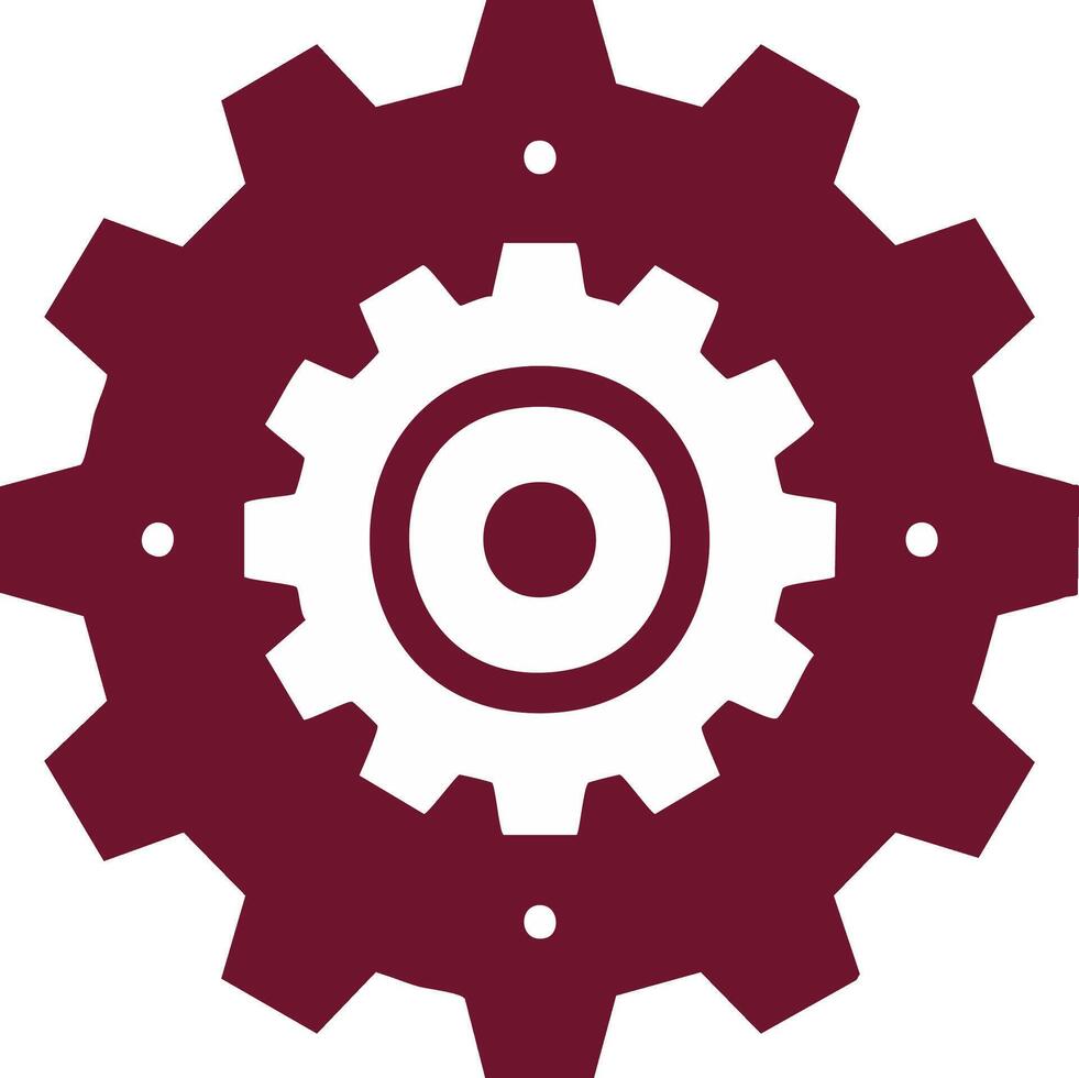 Simple flat icon of two cogwheels symbolizing industry process and system settings vector