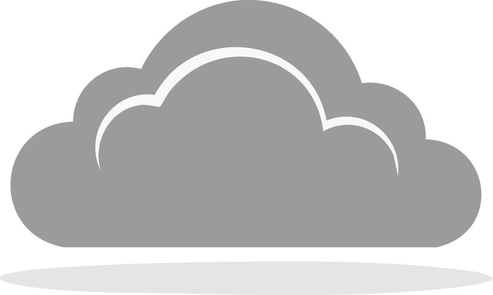 Gray cloud icon symbol for cloud computing data storage and weather forecast vector