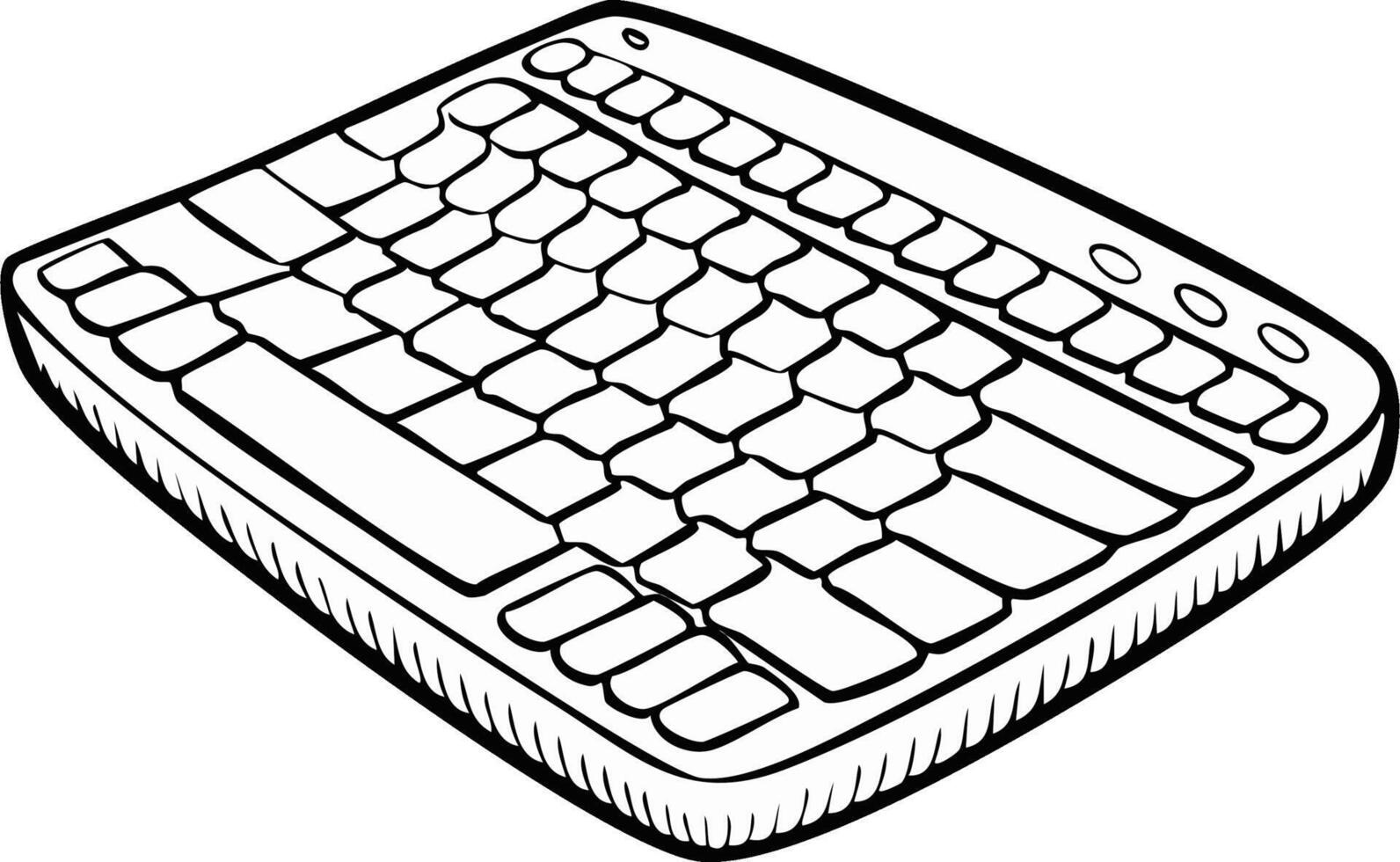 Line art illustration of a wireless keyboard in a modern design for creative projects vector