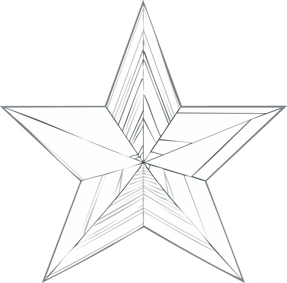 Five Pointed Star with Geometric Internal Design vector