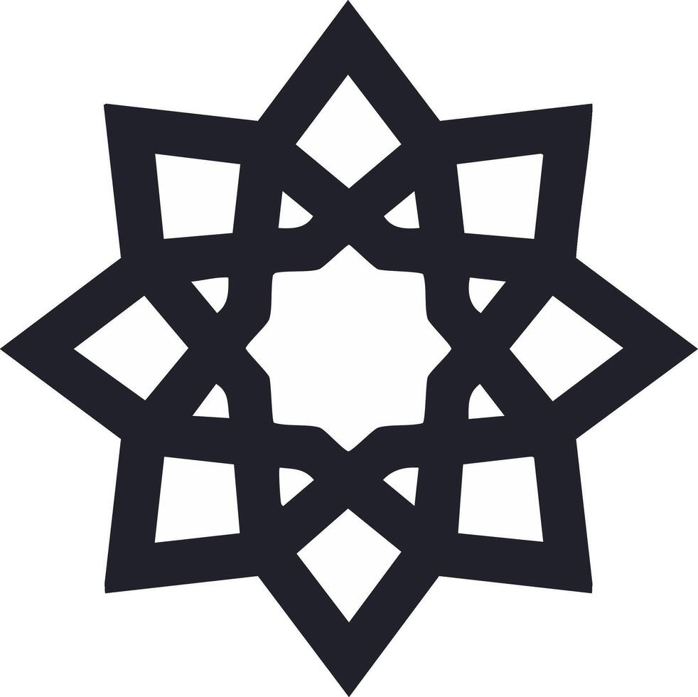 Abstract eight pointed star pattern geometric ornament art design vector