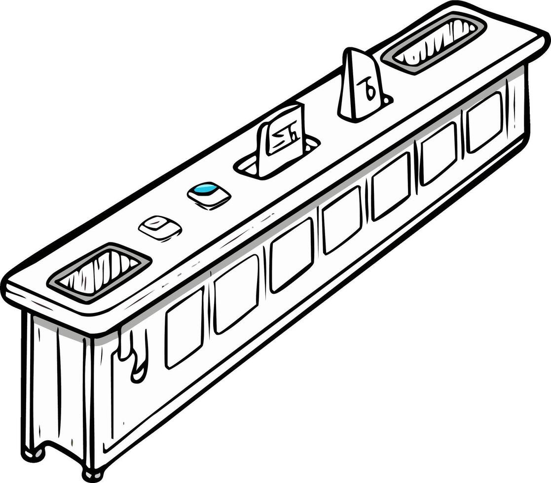 Cartoon Illustration of a Self-Service Counter Kiosk with Interactive Buttons and Slots vector
