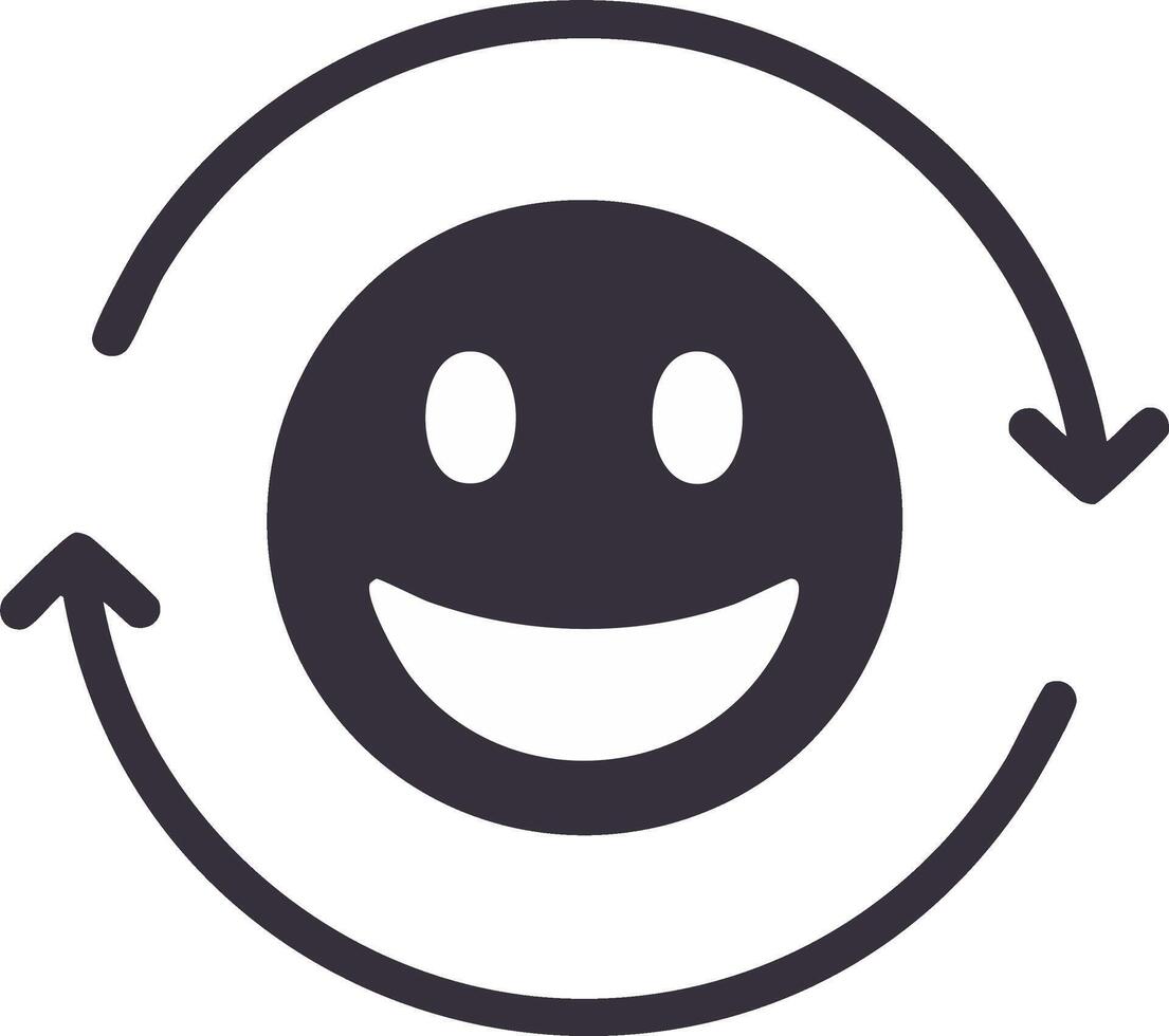 Smiling Face and Arrows Signifying Positive Cycle vector