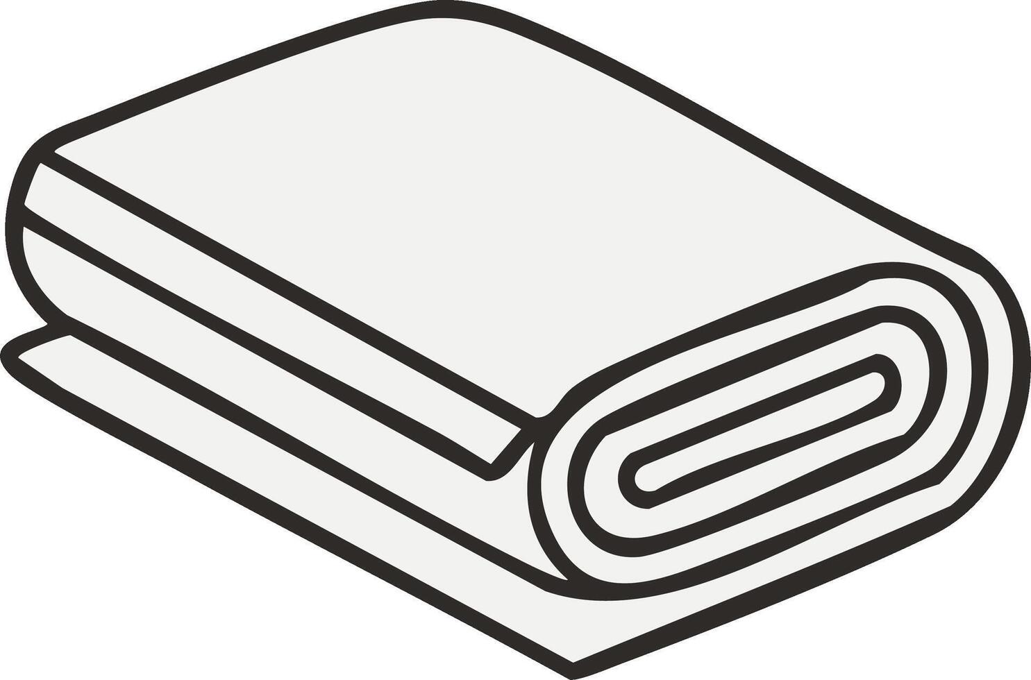 Simple graphic icon of a neatly folded and rolled textile fabric material for design elements vector