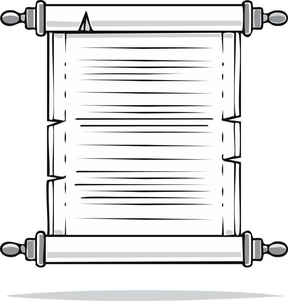 Old Blank Parchment Scroll Illustration with Lines for Text vector