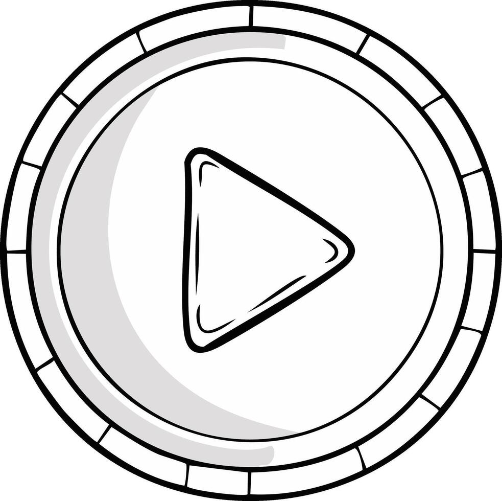 Play Button Illustration with Circular Border for Multimedia Application Design vector