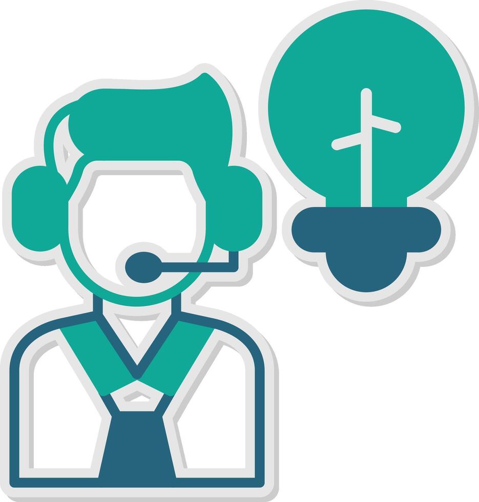 Problem Solving Solutions Glyph Sticker vector